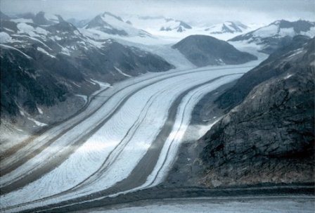 Geröllfracht Gletscher Bucher (Alaska)